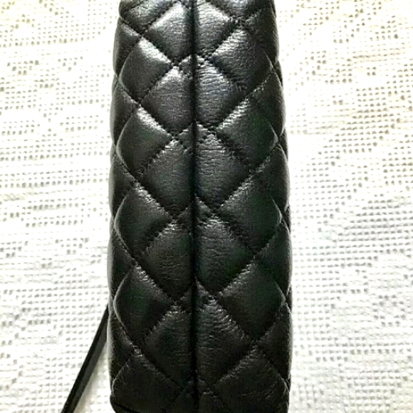 ♠ KATE SPADE Black & Gold-tone Quilted Leather Purse Preloved **** - Picture 5 of 12